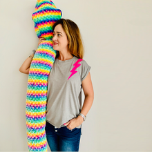 Load image into Gallery viewer, Rolled Cuffs Tee -Pink Neon Ray