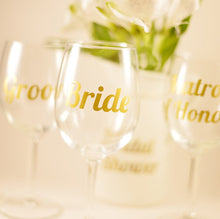 Load image into Gallery viewer, Set of Bridal Party Glass Decals - Wedding Decorations