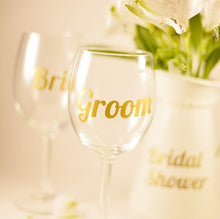 Load image into Gallery viewer, Set of Bridal Party Glass Decals - Wedding Decorations