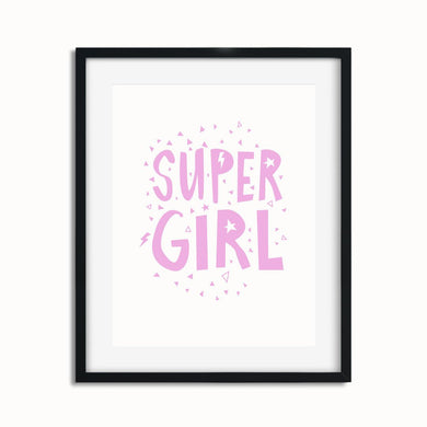 Printable Modern Nursery Decor - Super Girl