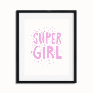 Printable Modern Nursery Decor - Super Girl