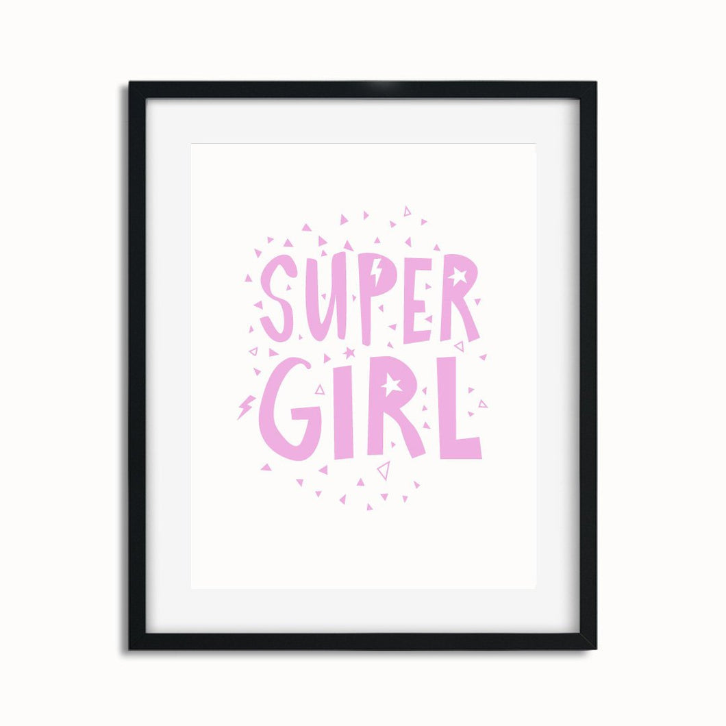 Printable Modern Nursery Decor - Super Girl