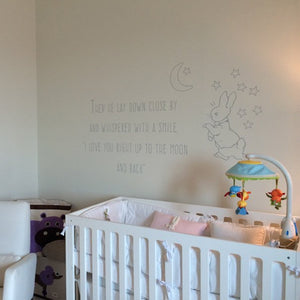 Peter Rabbit Decal - Love you to the moon and back