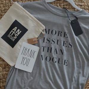 More Issues Than Vogue - Rolled Cuffs Tee - White