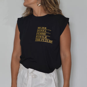 Red Donna - Rolled Cuffs Tee